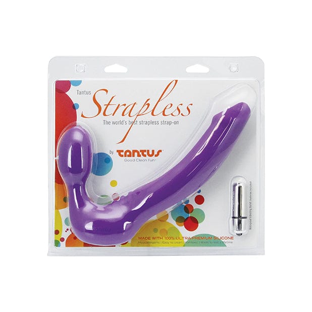 Tantus - Premium Silicone Vibrating Strapless Strap On (Lavender) Non RC Strap On with Dildo for Reverse Insertion (Vibration) Non Rechargeable 19213847487 CherryAffairs