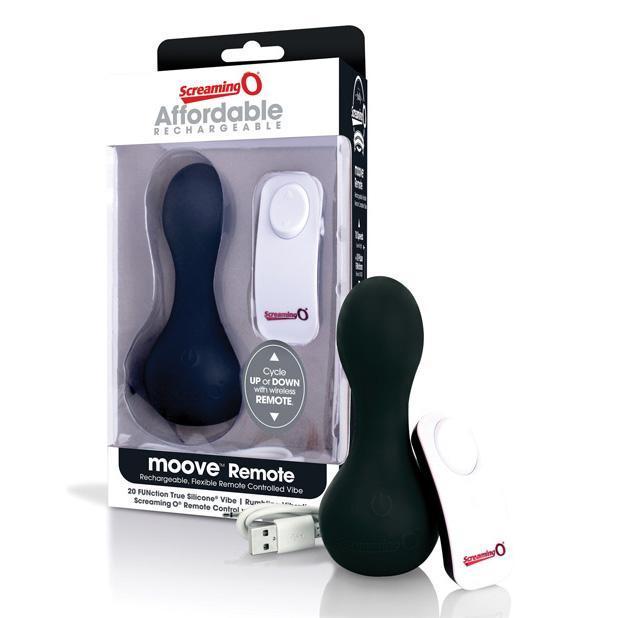 The Screaming O - Affordable Rechargeable Moove RC Flexible Vibrator (Black) Non Realistic Dildo w/o suction cup (Vibration) Rechargeable Singapore