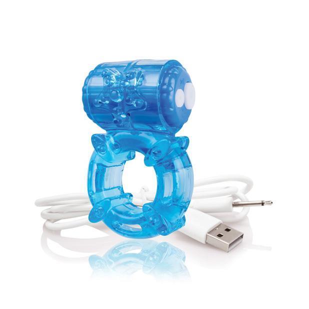 The Screaming O - Charged Big O Rechargeable Cock Ring (Blue) Rubber Cock Ring (Vibration) Rechargeable Singapore