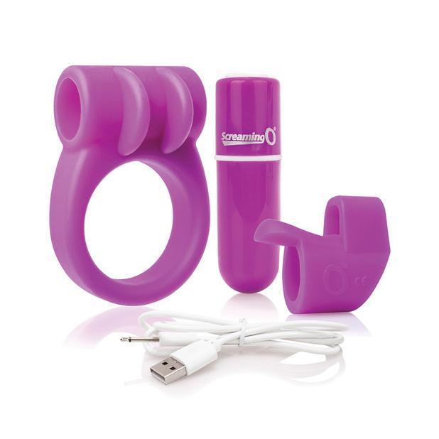 The Screaming O - Charged CombO Rechargeable Better Sex Couples' Kit (Purple) Couple's Massager (Vibration) Rechargeable Singapore