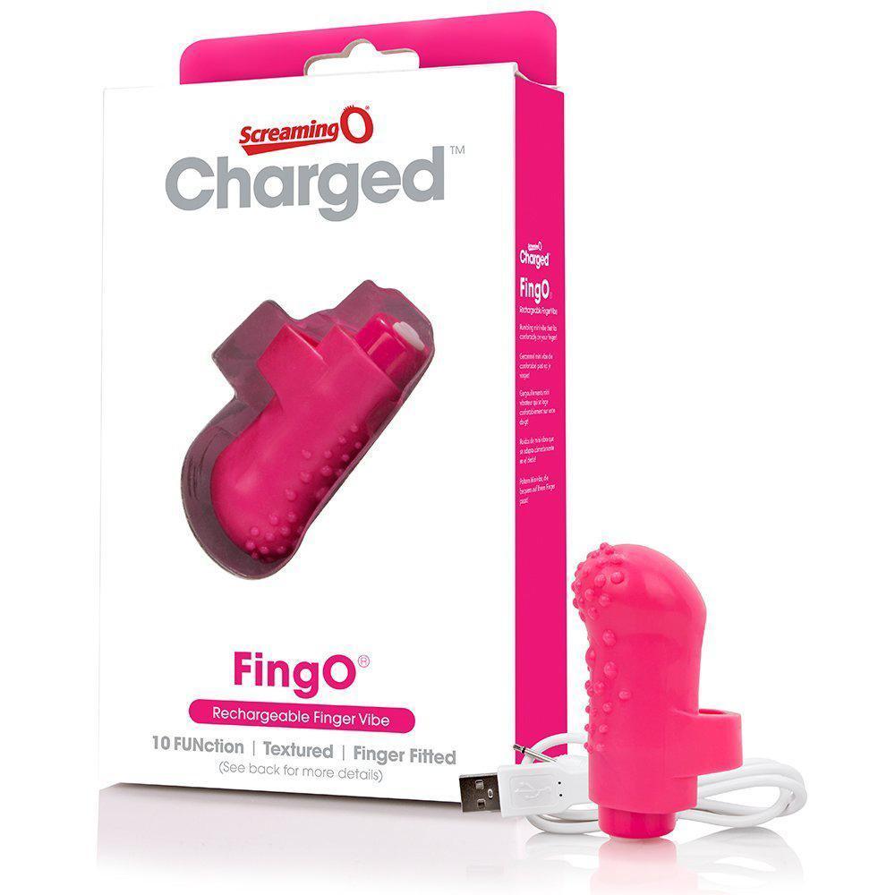 The Screaming O - Charged FingO Rechargeable Finger Vibe (Pink) Clit Massager (Vibration) Rechargeable Singapore