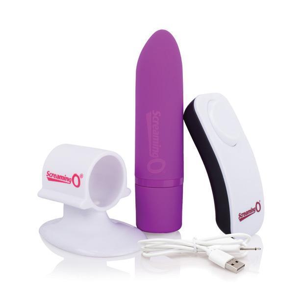 The Screaming O - Charged Postive Remote Control Rechargeable Bullet Vibrator (Purple) Bullet (Vibration) Rechargeable Singapore