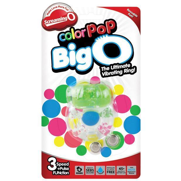 The Screaming O - Color Pop Big O Ultimate Vibrating Cock Ring (Green) Silicone Cock Ring (Vibration) Non Rechargeable Singapore