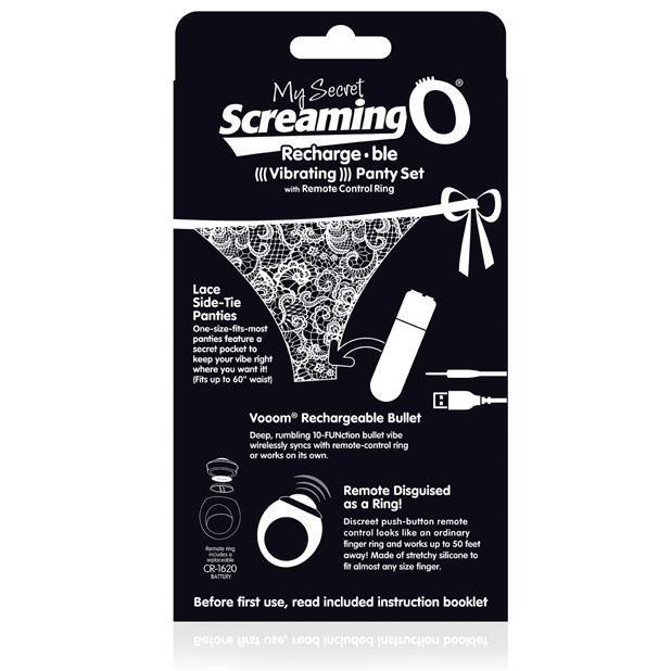 The Screaming O - My Secret Rechargeable Remote Control Panty Vibrator (Black) Lingerie (Vibration) Rechargeable Singapore