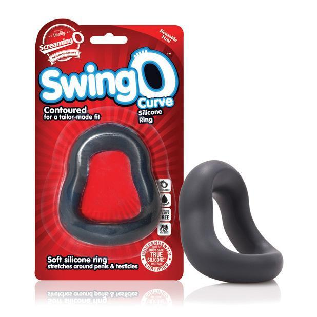 The Screaming O - Swing O Curve Silicone Cock Ring (Black) Silicone Cock Ring (Non Vibration) Singapore