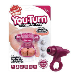 The Screaming O - You Turn 2 Finger Fun Vibe (Purple) Clit Massager (Vibration) Non Rechargeable Singapore
