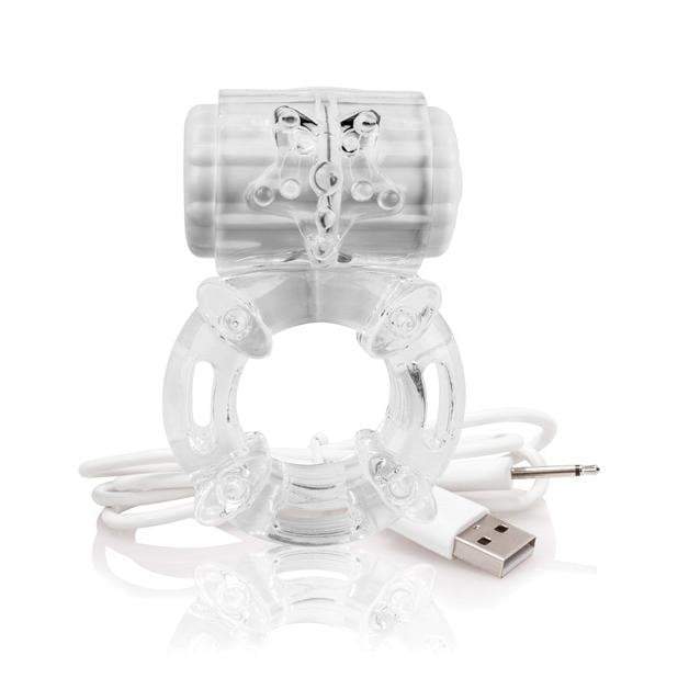TheScreamingO - Charged Big O Rechargeable Cock Ring (Clear) Rubber Cock Ring (Vibration) Rechargeable