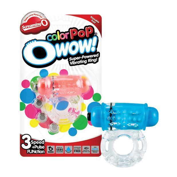 TheScreamingO - ColorPoP OWow Super Powered Vibrating Cock Ring (Blue) Silicone Cock Ring (Vibration) Non Rechargeable Singapore