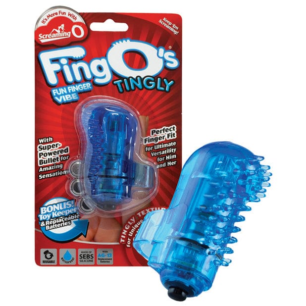 TheScreamingO - Fing Os Tingly Fun Finger Vibrator (Blue) Clit Massager (Vibration) Non Rechargeable 854885001115 CherryAffairs