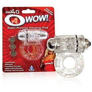 TheScreamingO - O Wow Super Powered Vibrating Cock Ring (Clear) Rubber Cock Ring (Vibration) Non Rechargeable Singapore