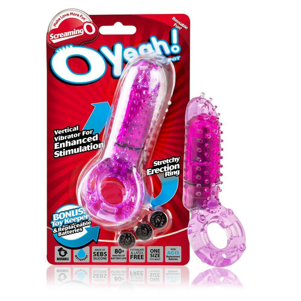 TheScreamingO - O Yeah Vertical Vibrating Cock Ring (Purple) Rubber Cock Ring (Vibration) Non Rechargeable 854885001528 CherryAffairs