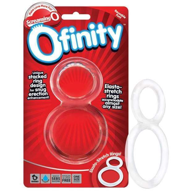 TheScreamingO - Ofinity Double Cock Ring (Clear) Cock Ring (Non Vibration) 817483011214 CherryAffairs
