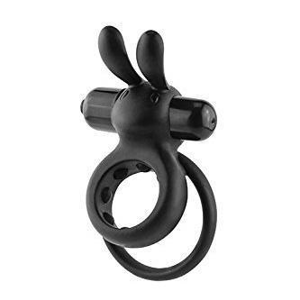 TheScreamingO - Ohare Rabbit Vibrating Cock Ring (Black) Silicone Cock Ring (Vibration) Non Rechargeable Singapore