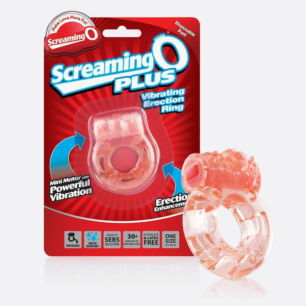 TheScreamingO - Plus Disposable Vibrating Erection Cock Ring (Orange) Rubber Cock Ring (Vibration) Non Rechargeable 854885001054 CherryAffairs