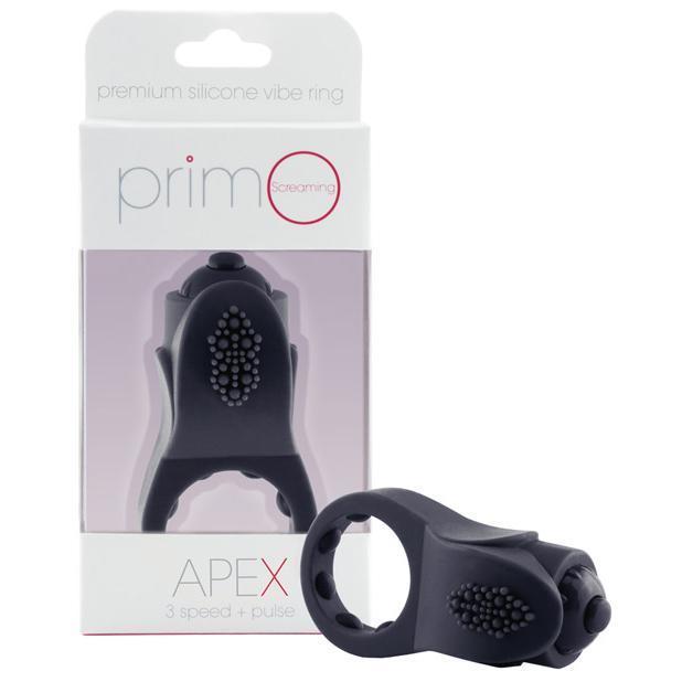 TheScreamingO - PrimO Apex Premium Vibrating Silicone Cock Ring (Black) Silicone Cock Ring (Vibration) Non Rechargeable Singapore