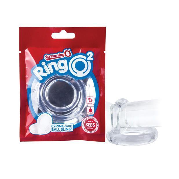 TheScreamingO - RingO2 Rubber Cock Ring with Ball Sling (Clear) Rubber Cock Ring (Non Vibration) Singapore