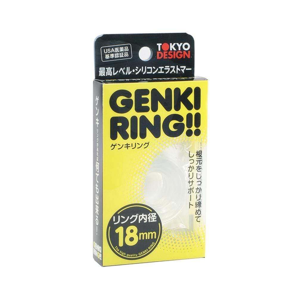 Tokyo Design - Genki Cock Ring 18mm (Clear) Rubber Cock Ring (Non Vibration) 4545742121409 CherryAffairs