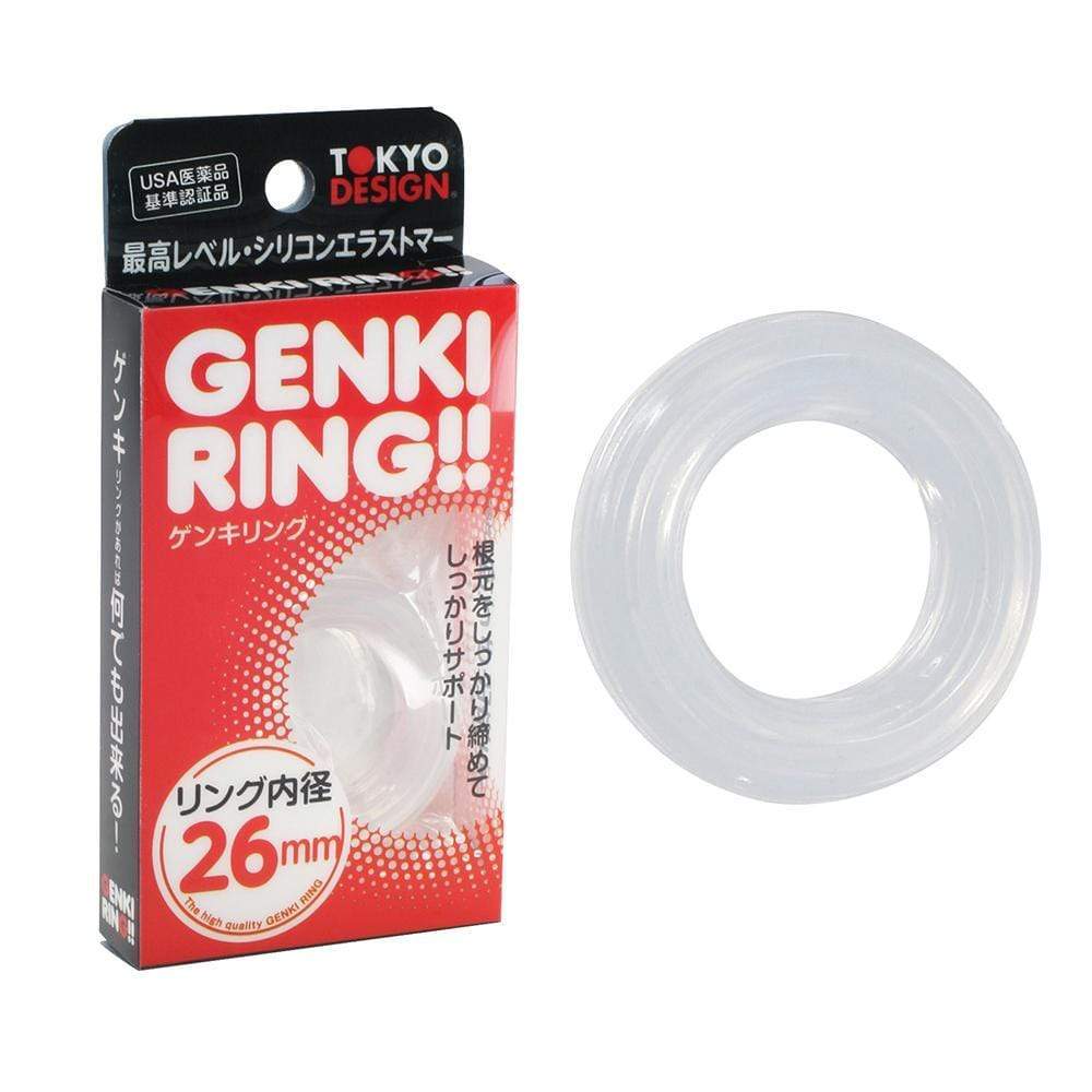 Tokyo Design - Genki Cock Ring 26mm (Clear) Rubber Cock Ring (Non Vibration) 4545742121409 CherryAffairs