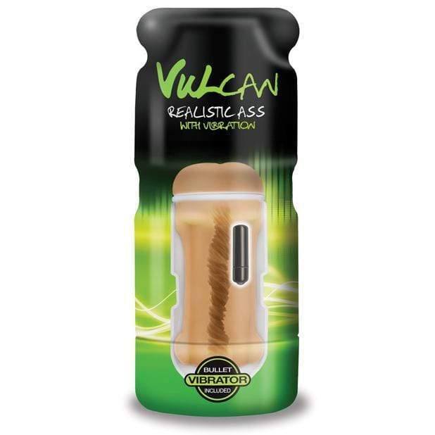 Topco - Vulcan Vibrating Realistic Ass Masturbator (Brown) Masturbator Ass (Vibration) Non Rechargeable
