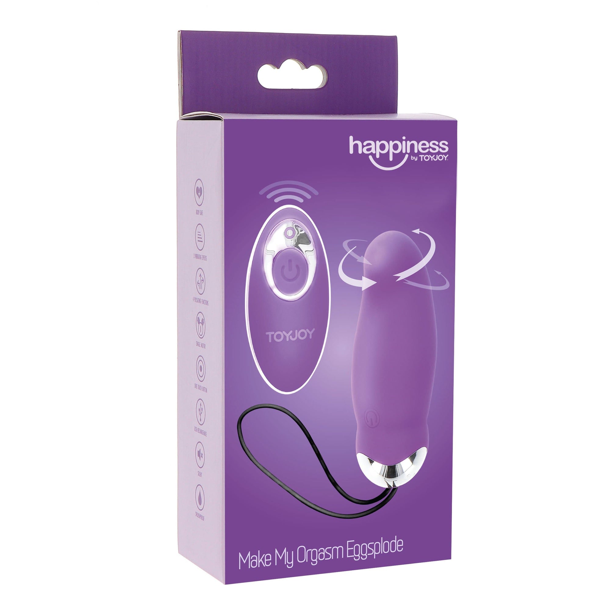 ToyJoy - My Orgasm Eggsplode Remote Control Egg Vibrator (Purple) Wireless Remote Control Egg (Vibration) Rechargeable 8713221823205 CherryAffairs
