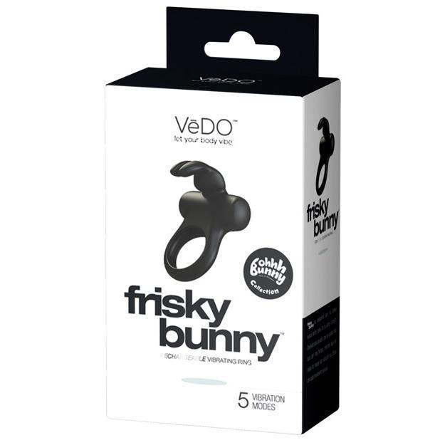 VeDO - Frisky Bunny Rechargeable Vibrating Cock Ring (Black Pearl) Silicone Cock Ring (Vibration) Rechargeable Singapore