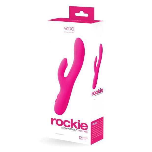 VeDo - Rockie Rechargeable Dual Rabbit Vibrator (Foxy Pink) Rabbit Dildo (Vibration) Rechargeable Singapore