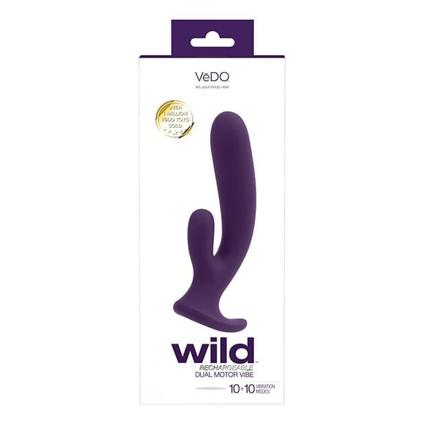 VeDO - Wild Rechargeable Dual Rabbit Vibrator (Purple) Rabbit Dildo (Vibration) Rechargeable 716053727732 CherryAffairs