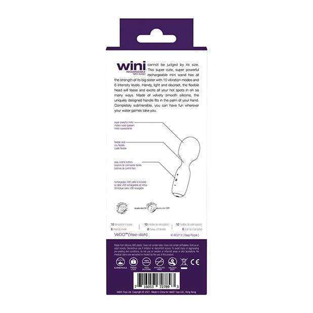 VeDO - Wini Rechargeable Mini Wand Massager (Deep Purple) Mini Wand Massagers (Vibration) Rechargeable 716053727893 CherryAffairs