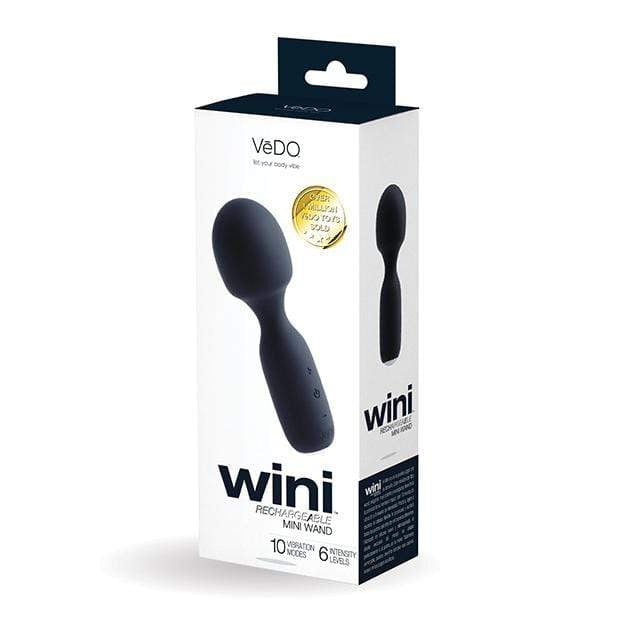 VeDO - Wini Rechargeable Mini Wand Massager (Just Black) Mini Wand Massagers (Vibration) Rechargeable 716053727886 CherryAffairs