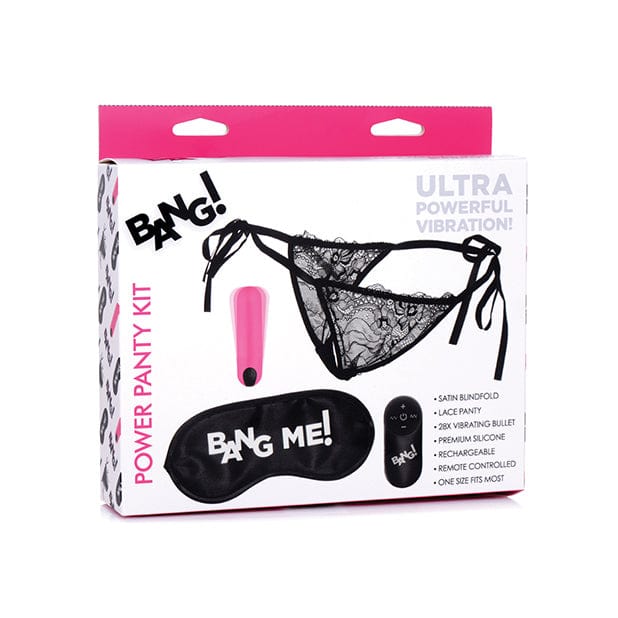 XR - Bang Power Panty Vibrator with Blindfold Kit (Pink) Panties Massager Remote Control (Vibration) Rechargeable 622854980 CherryAffairs