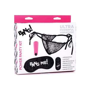 XR - Bang Power Panty Vibrator with Blindfold Kit (Pink) Panties Massager Remote Control (Vibration) Rechargeable 622854980 CherryAffairs