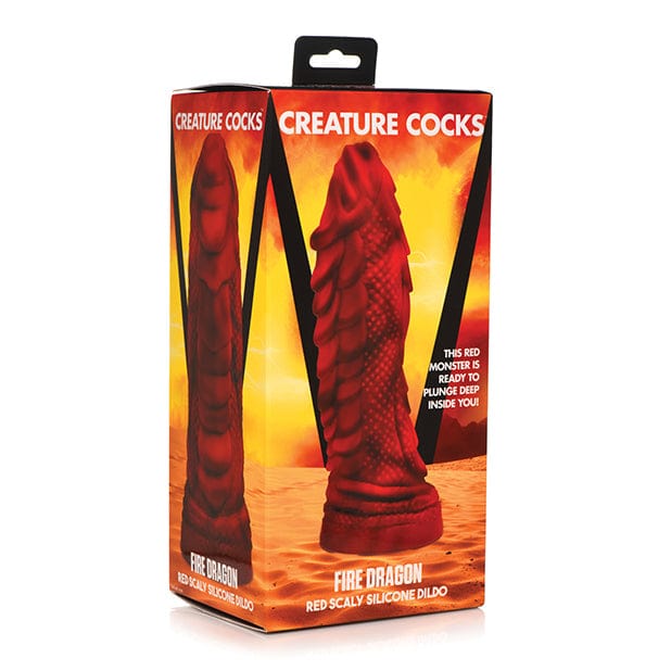 XR - Creature Cocks Fire Dragon Scaly Silicone Dildo (Red) Non Realistic Dildo with suction cup (Non Vibration) 626143470 CherryAffairs