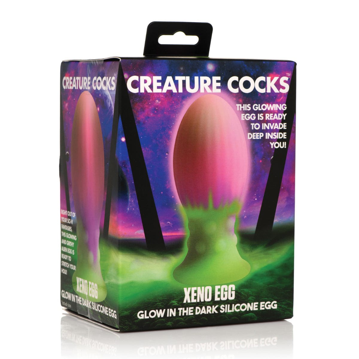 XR - Creature Cocks Glow in the Dark Xeno Silicone Egg Large (Multi Colour) Non Realistic Dildo with suction cup (Non Vibration) 848518049063 CherryAffairs
