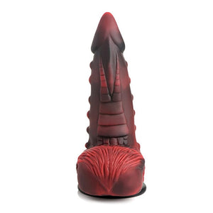 XR - Creature Cocks Lava Demon Thick Nubbed Silicone Dildo (Red) Non Realistic Dildo with suction cup (Non Vibration) 848518048691 CherryAffairs
