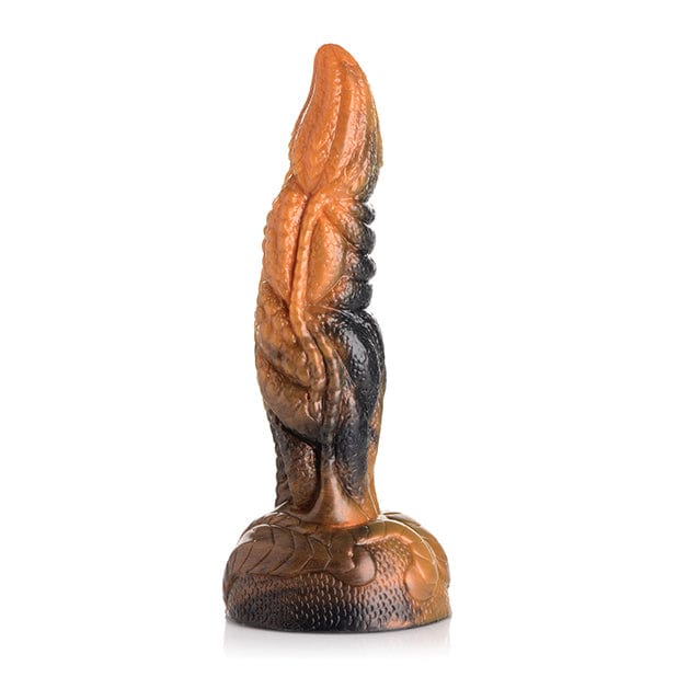 XR - Creature Cocks Ravager Rippled Tentacle Silicone Dildo (Orange/Black) Non Realistic Dildo with suction cup (Non Vibration) 848518046703 CherryAffairs
