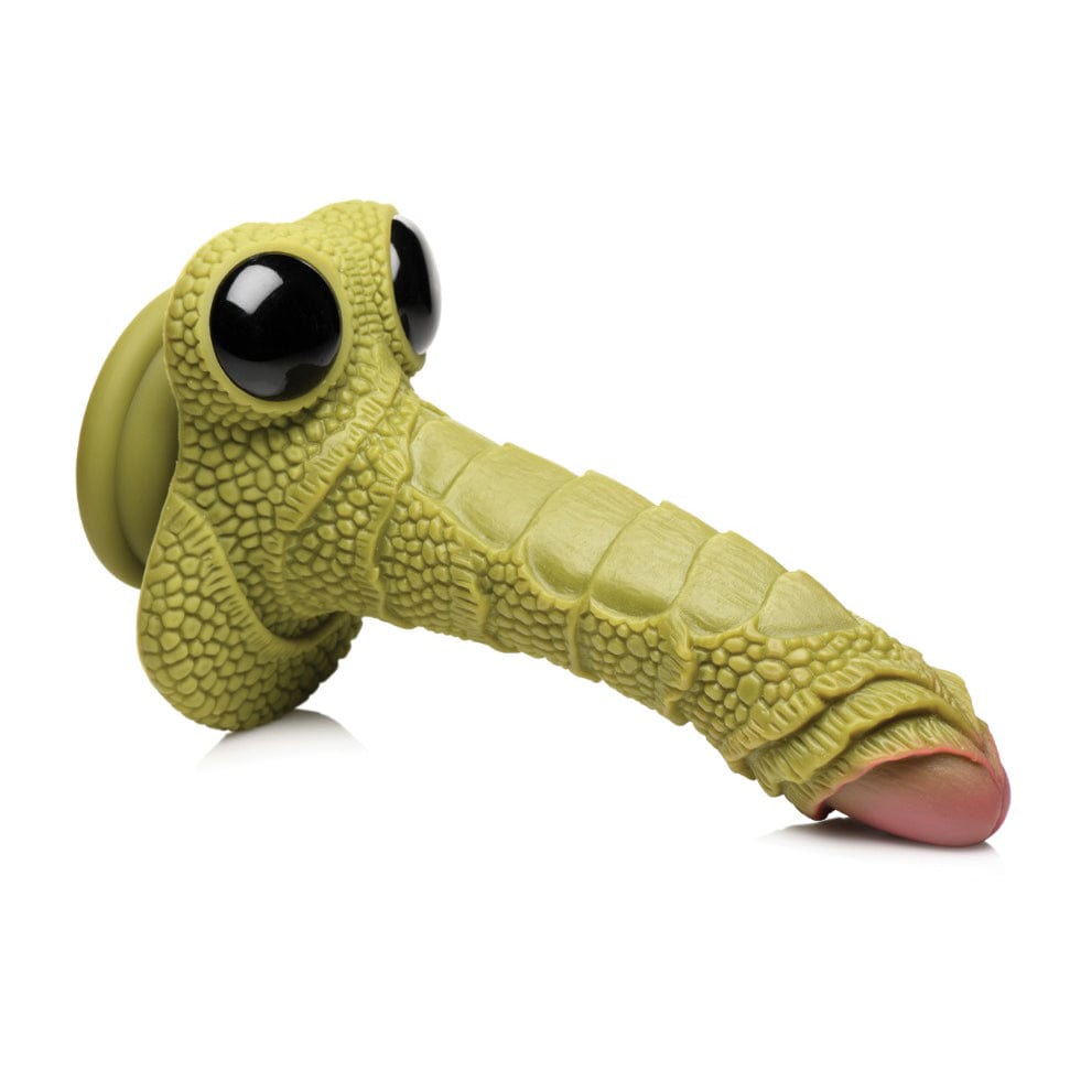 XR - Creature Cocks Swamp Monster Scaly Silicone Dildo (Green) Non Realistic Dildo with suction cup (Non Vibration) 848518048905 CherryAffairs