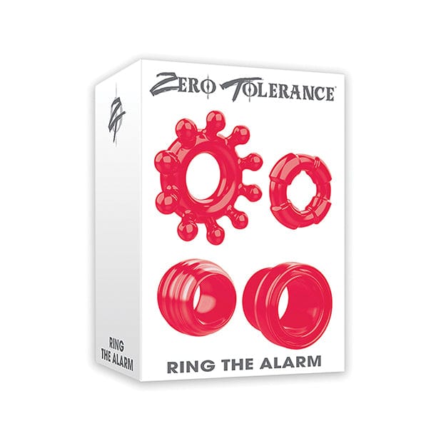 Zero Tolerance - Ring the Alarm Set of 4 Textured Cock Rings (Red) Rubber Cock Ring (Non Vibration) 626143747 CherryAffairs