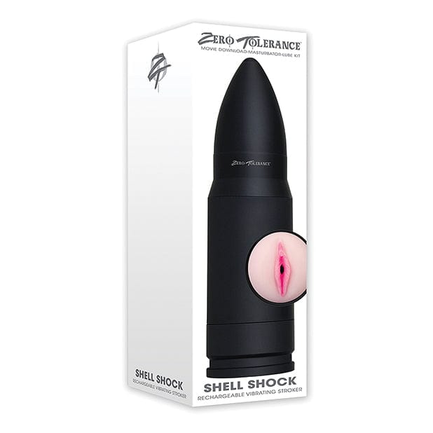 Zero Tolerance - Shell Shock Rechargeable Vibrating Stroker Masturbator (Black) Masturbator Vagina (Vibration) Rechargeable 626135872 CherryAffairs