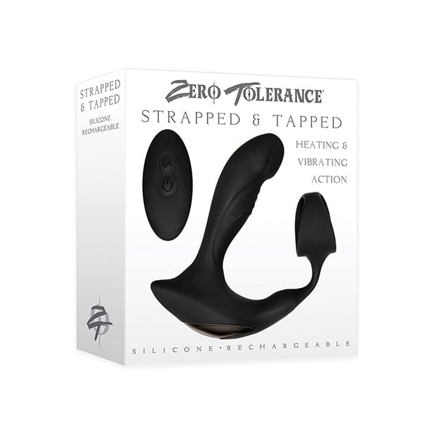 Zero Tolerance - Strapped and Tapped Heating Vibrating Prostate Massager (Black) Remote Control Anal Plug (Vibration) Rechargeable 626135954 CherryAffairs