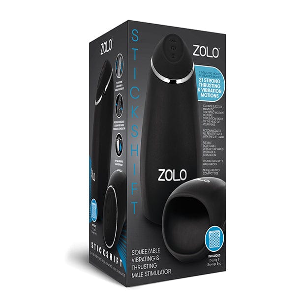 Zolo - Stickshift Thursting Vibrating Squeezable Stroker Masturbator (Black) Masturbator Soft Stroker (Vibration) Rechargeable 626144219 CherryAffairs